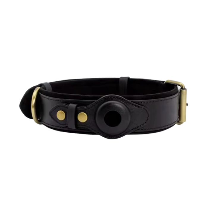 Luxury Leather Dog Collar with AirTag (GPS Tracker for Dogs)